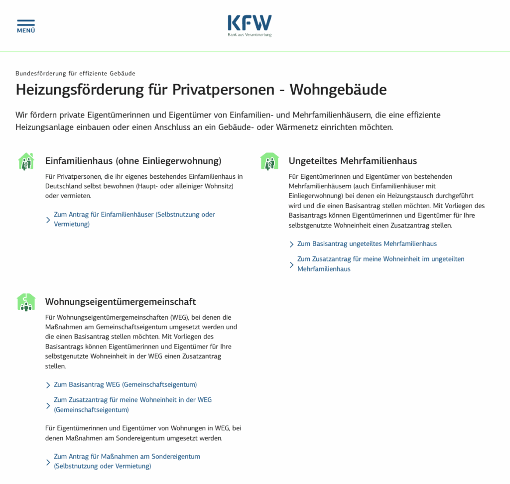 KfW Subsidy for heat pumps